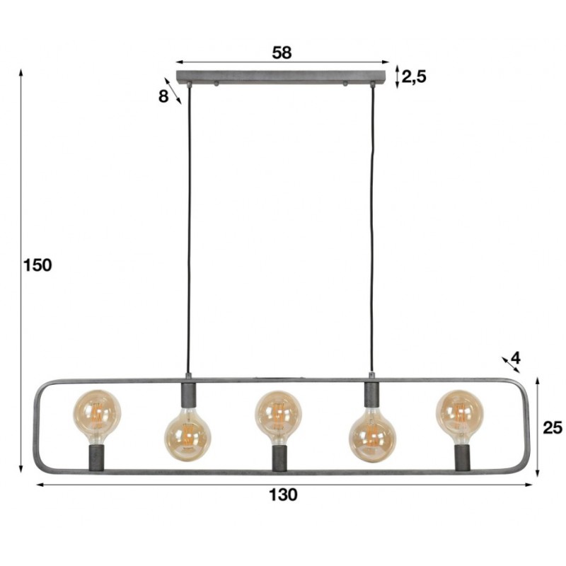 ZI Hanging lamp 5L strip